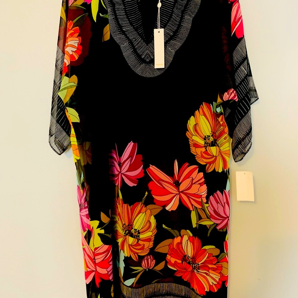 Trina Turk Blk Floral Sz4